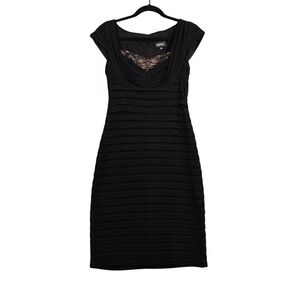 Adrianna‎ Papell Black Dress Women's Size 8 Sleeveless Lace Cocktail